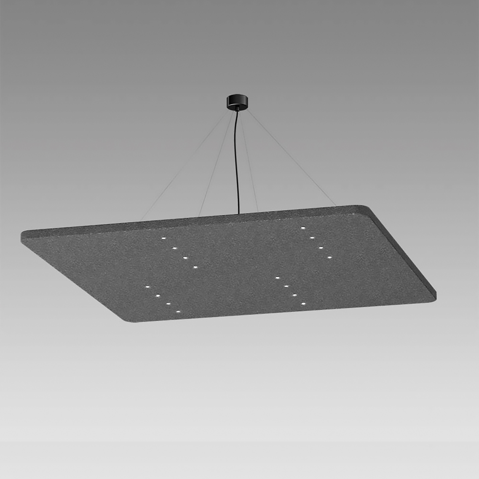 LEDWORKS Sono-LED Square 16 suspendu 930 38° gris