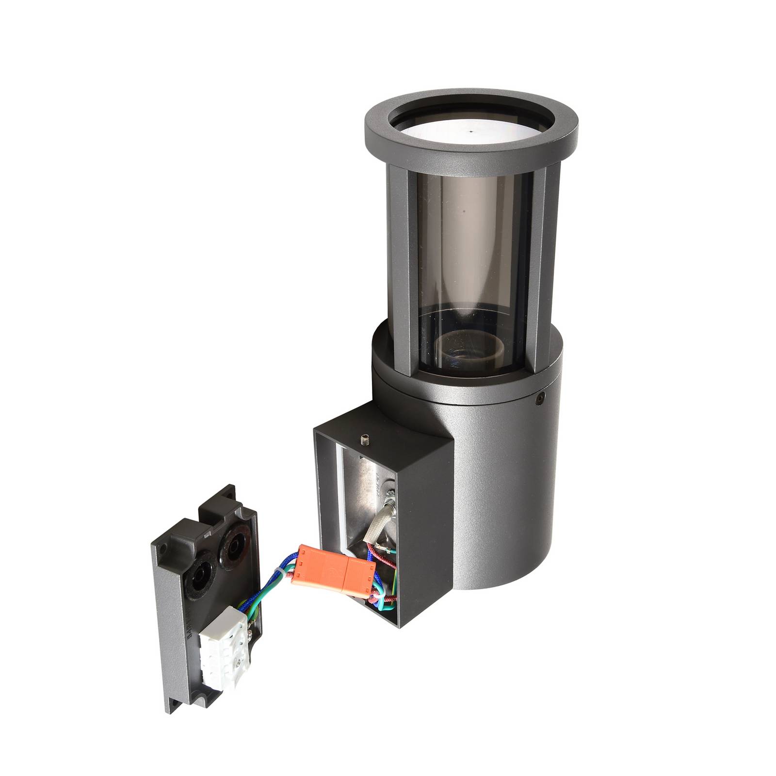 Außenwandlampe Facado II, grau/rauchgrau Ø 11 cm IP65 Metall günstig online kaufen