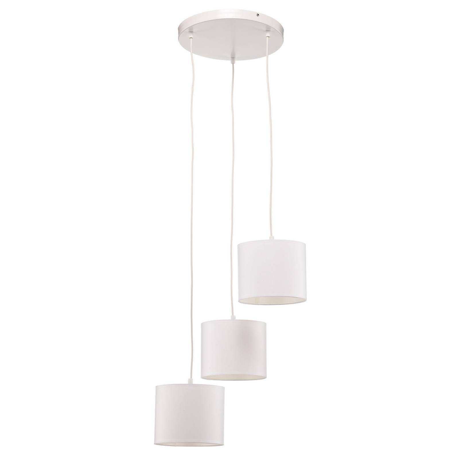 Suspension Soho cylindrique à 3 lampes blanche