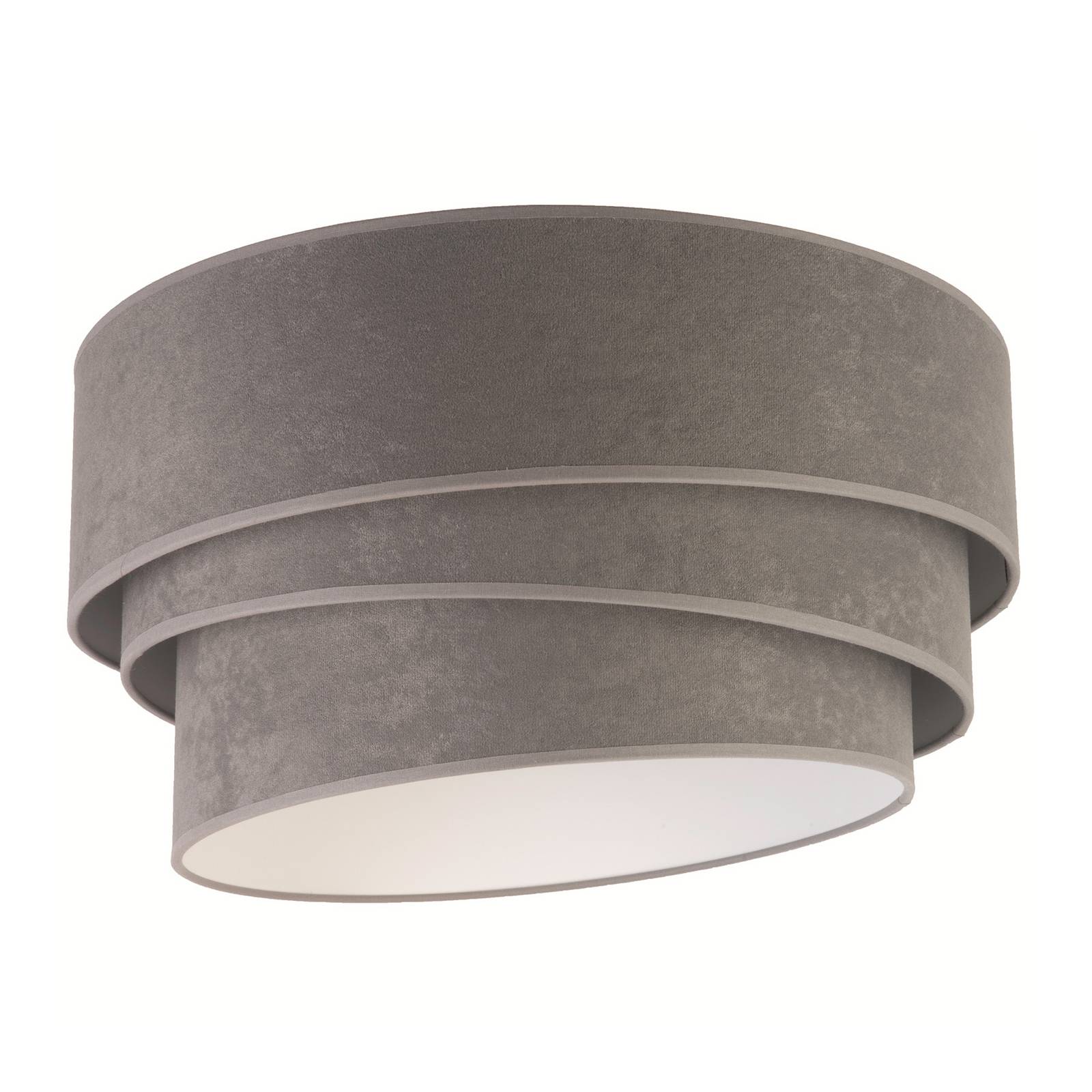 Taklampa Devon, grå/vit Ø60cm