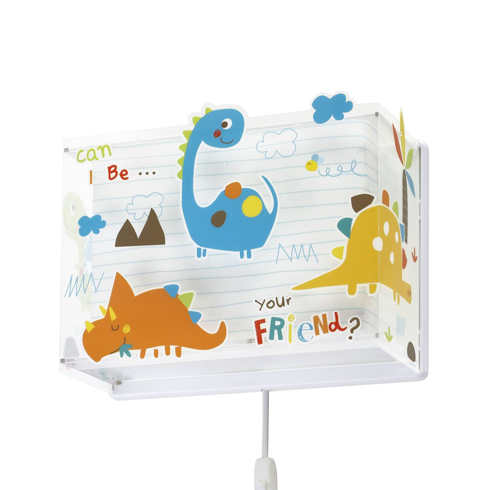 E-shop Detské nástenné svietidlo Dinos so zástrčkou