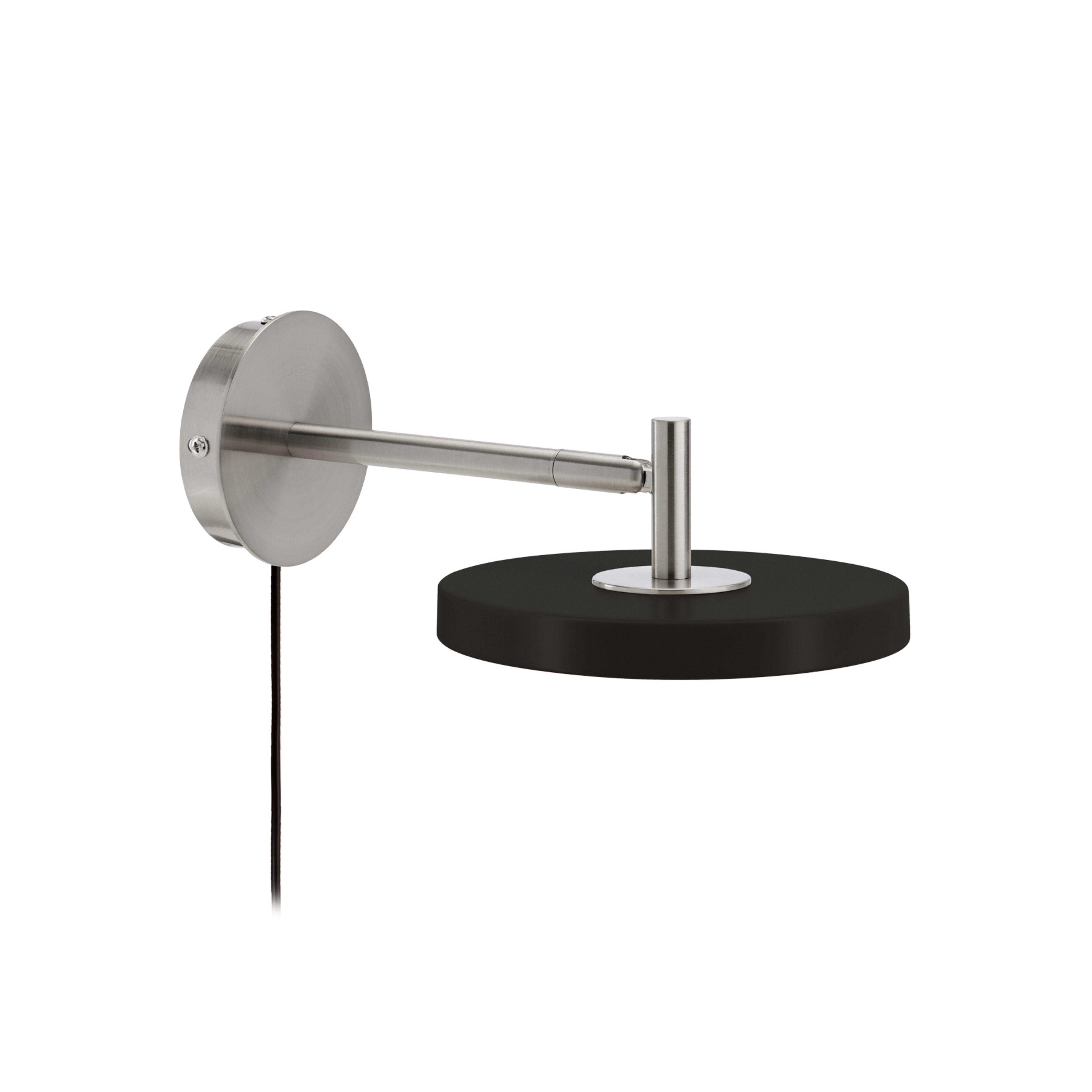 Asteria Short LED-Wandlampe, schwarz, Stahl, Stecker - UMAGE
