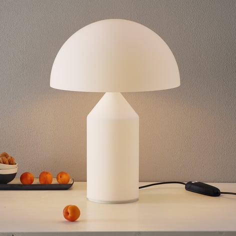 Gestaag opschorten instinct Oluce Atollo - tafellamp van Murano glas, wit | Lampen24.nl