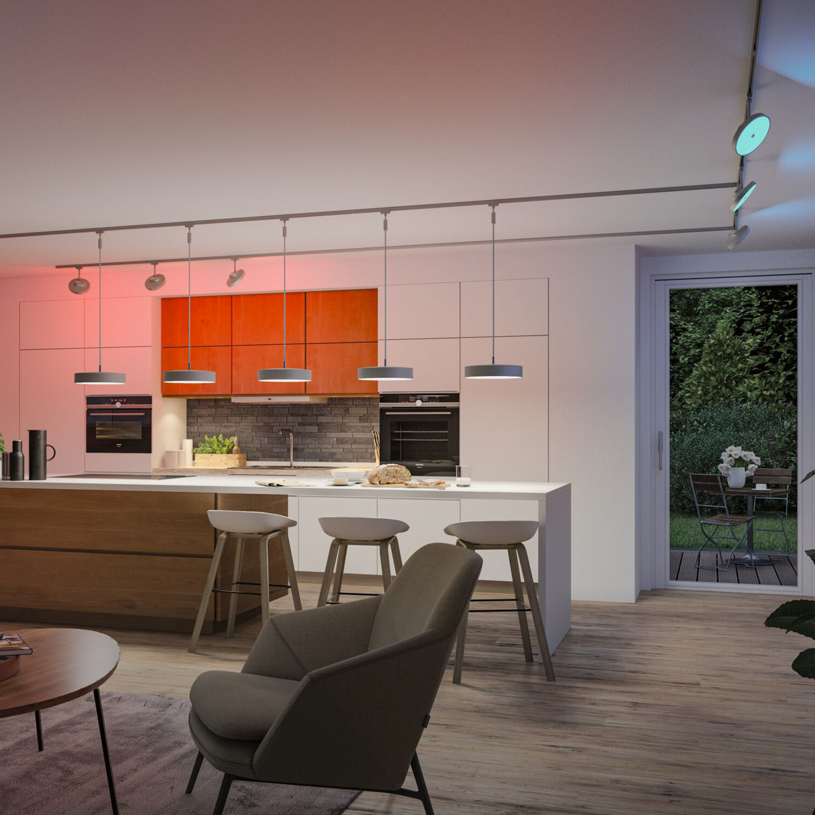 Lâmpada de trilho LED Paulmann URail Smart Hildor, cromada, CCT RGB