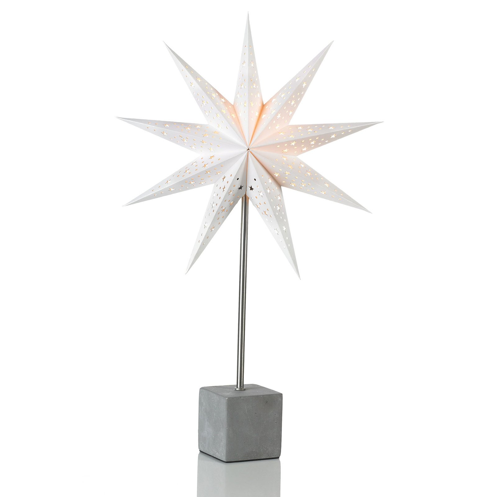 Dekorační hvězda Hard jako stolní lampa, 58cm bílá