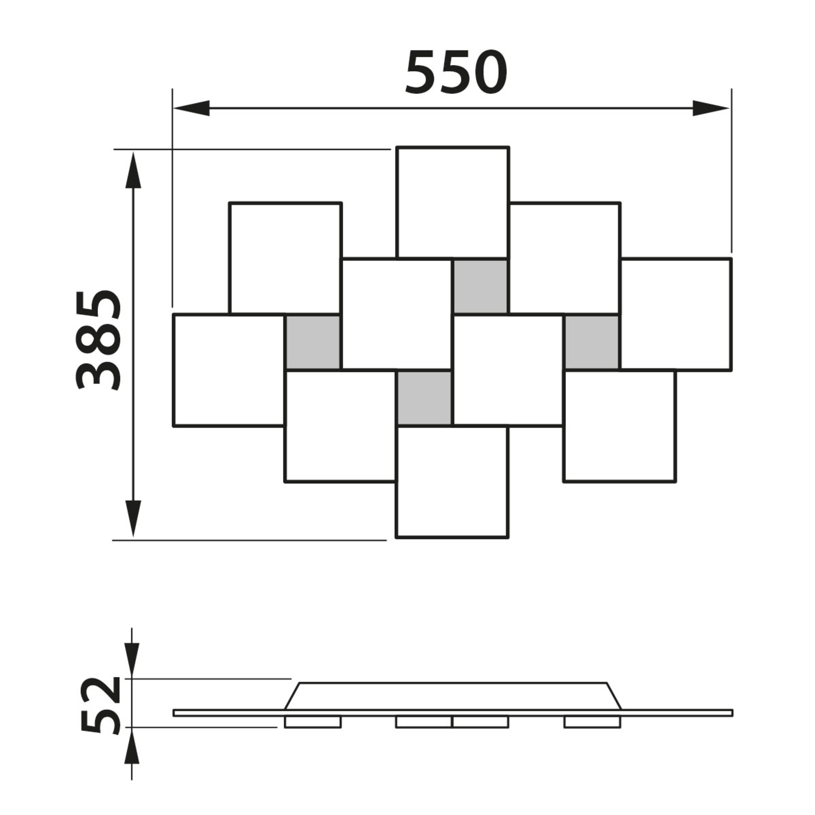 GROSSMANN Creo LED ceiling light 4-bulb 55 x 38.5 cm