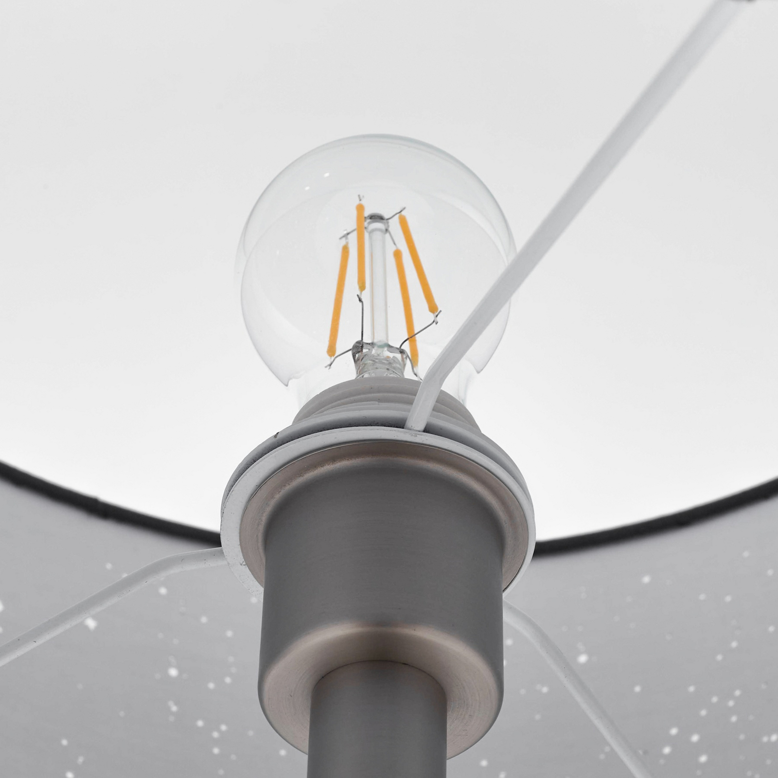 Jaileen vloerlamp 170 cm, grijs, leeslampje, textiel - Lindby