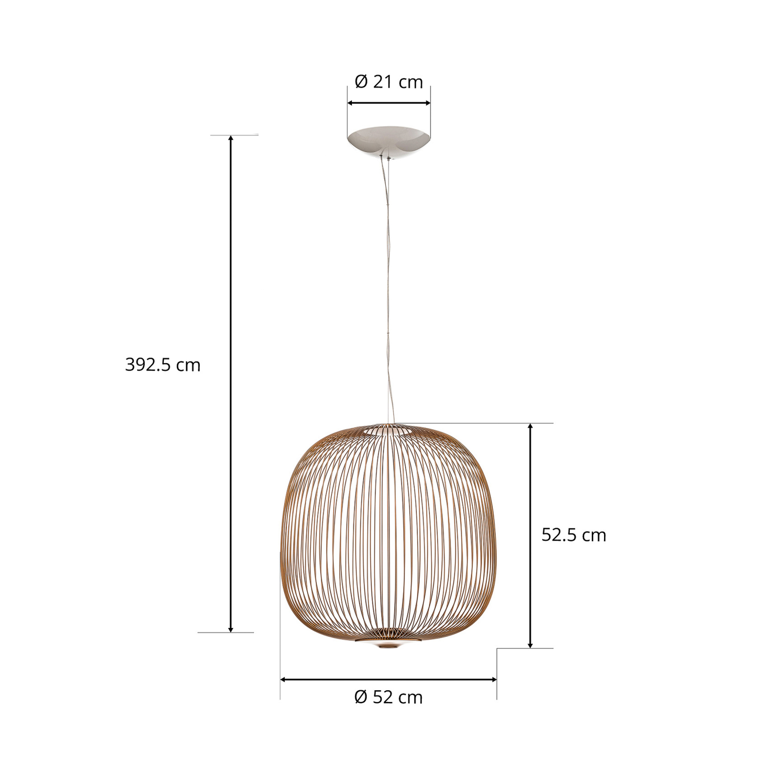 Foscarini Spokes 2 LED závěsné světlo měď