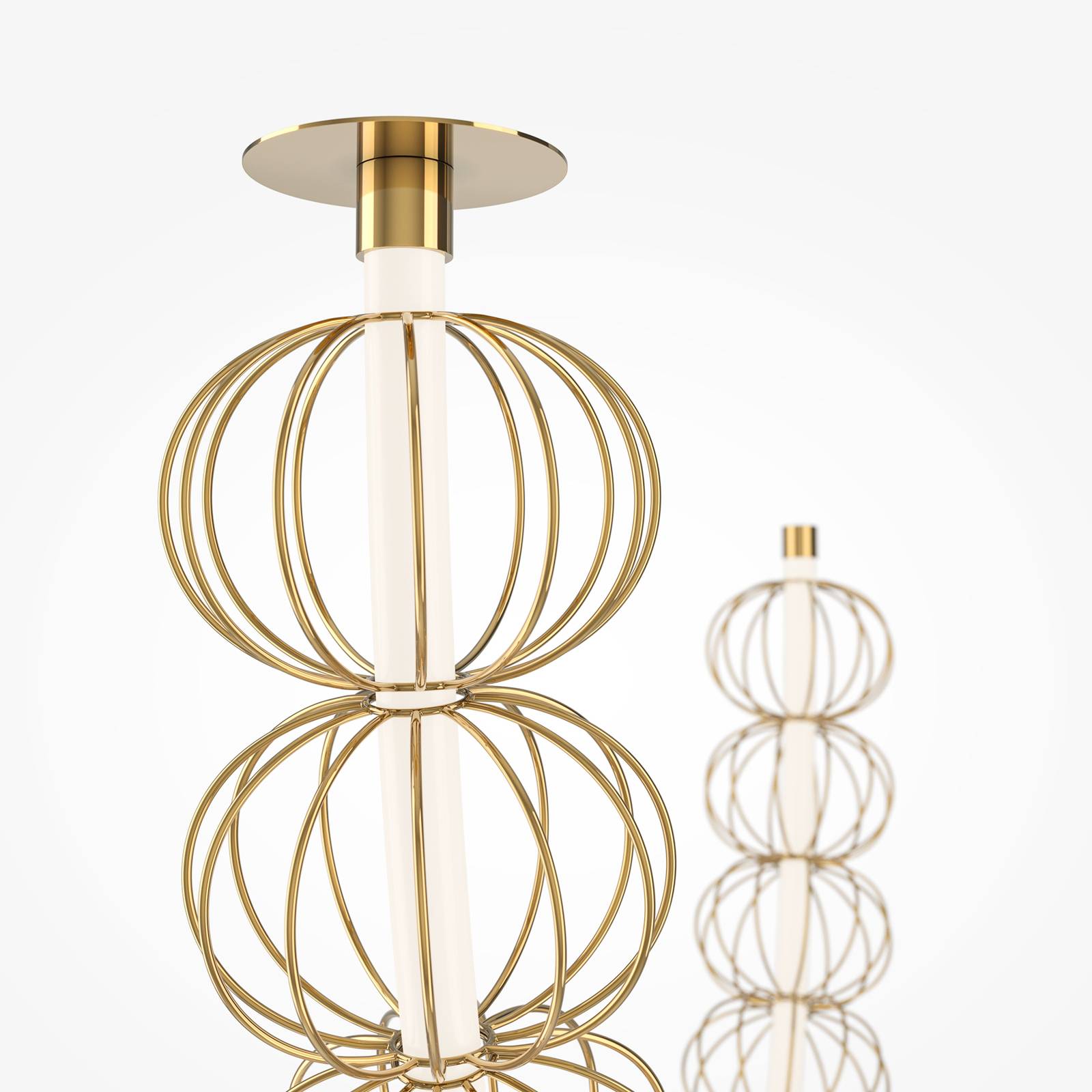 Maytoni żyrandol LED Golden Cage, 2-częściowy, wysokość 84 cm