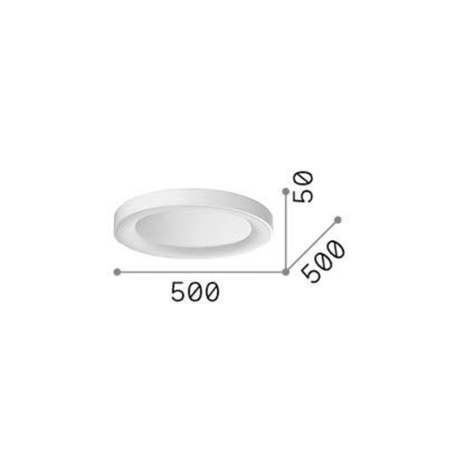 Ideal Lux LED stropné svietidlo Planet, biele, Ø 50 cm, kov
