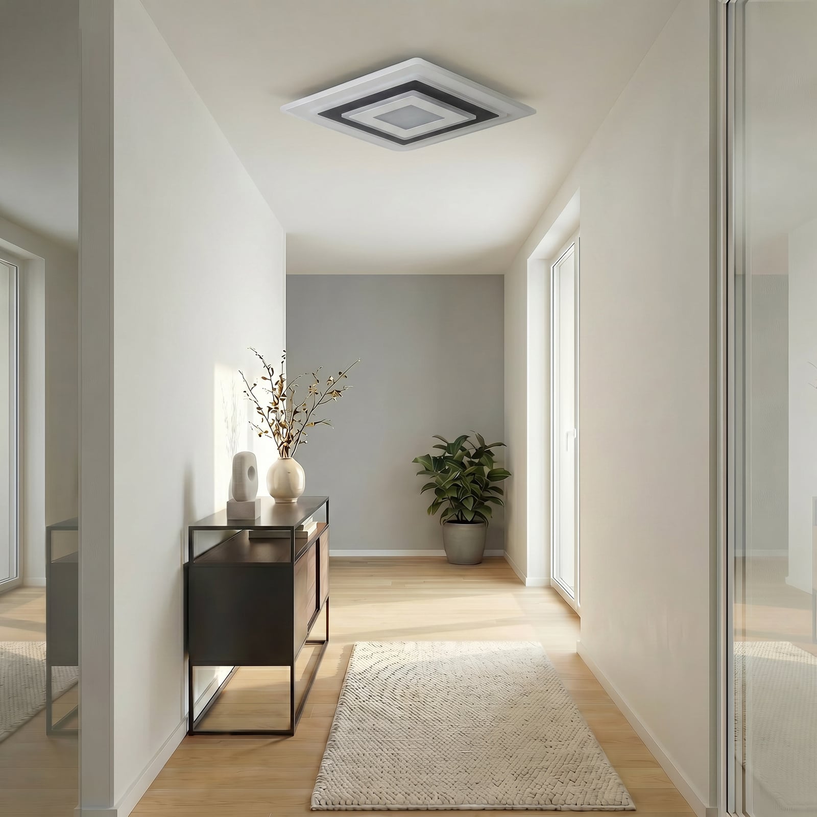 Lindby plafonieră LED Rebeka, 50 x 50 cm, CCT, dimabilă