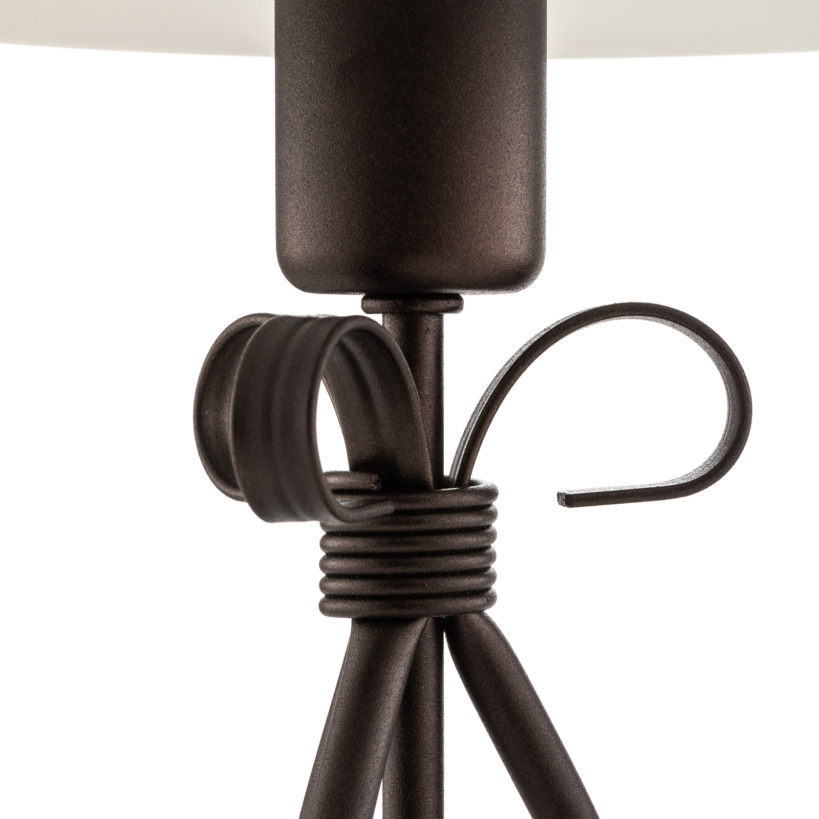 Bordlampe Adoro med glass-skjerm, brun