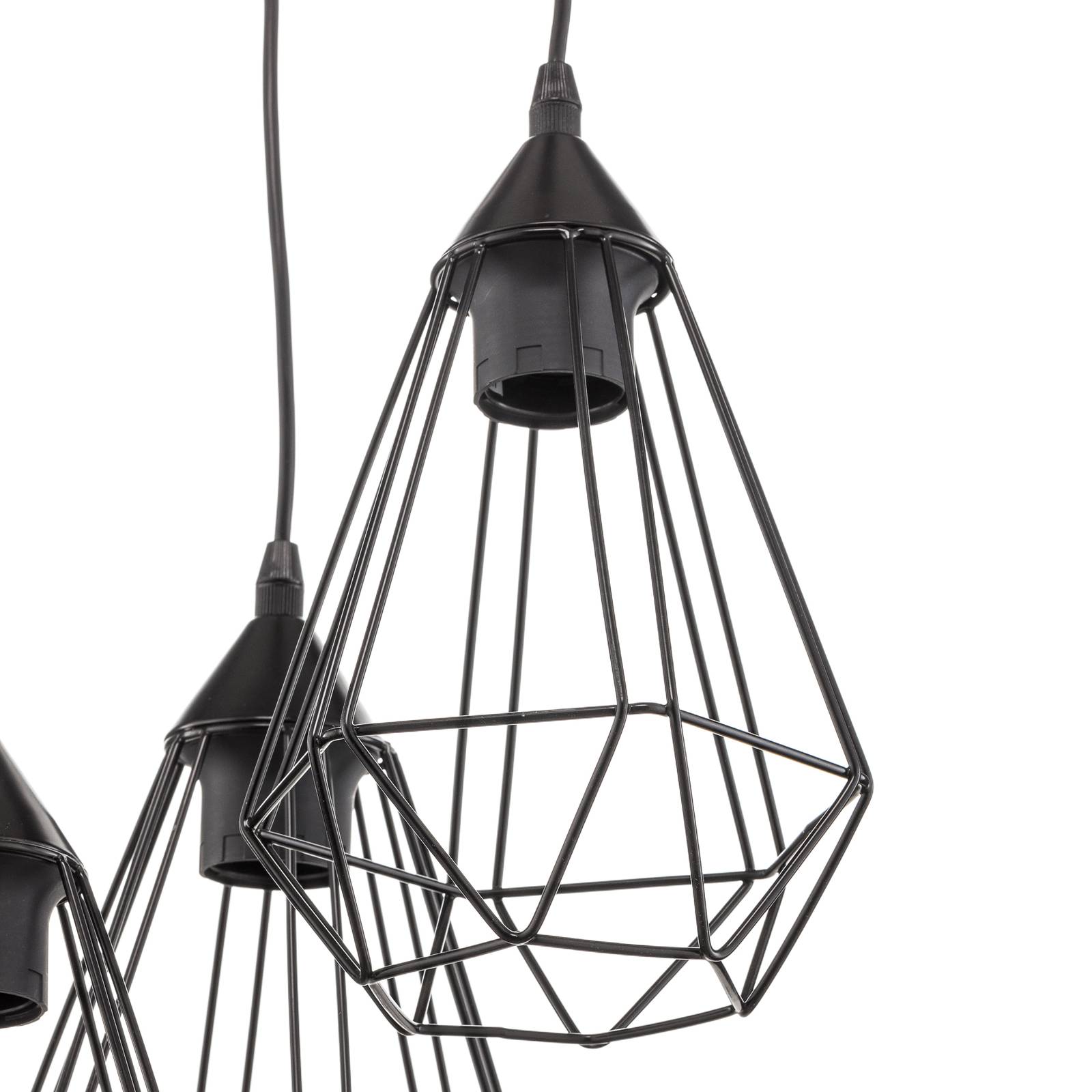 3-Punktowa, vintage – lampa wisząca Tarbes, czarna
