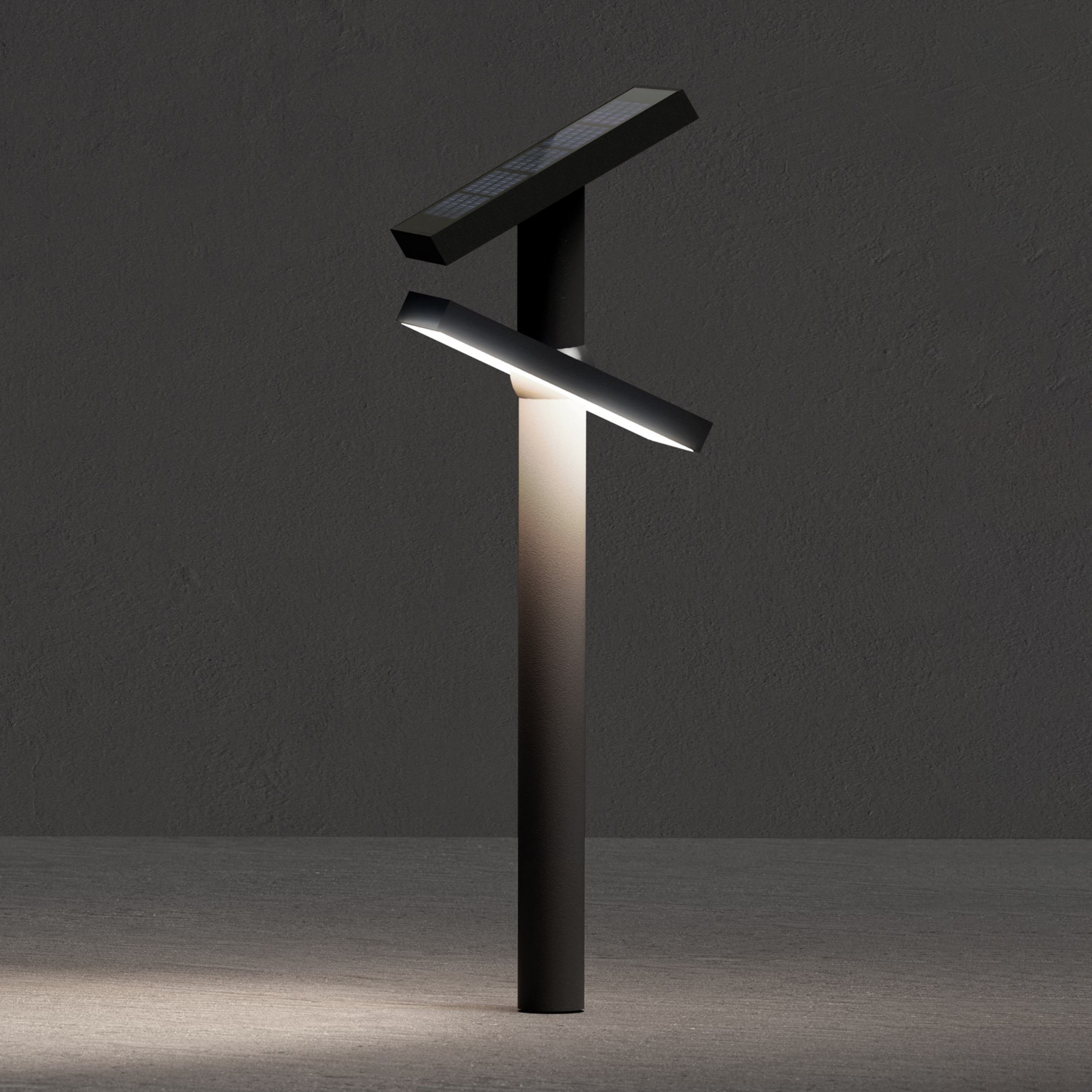 KLEWE LED-Solarlampe HELIOSTEPPER, anthrazit, Erdspieß, IP65