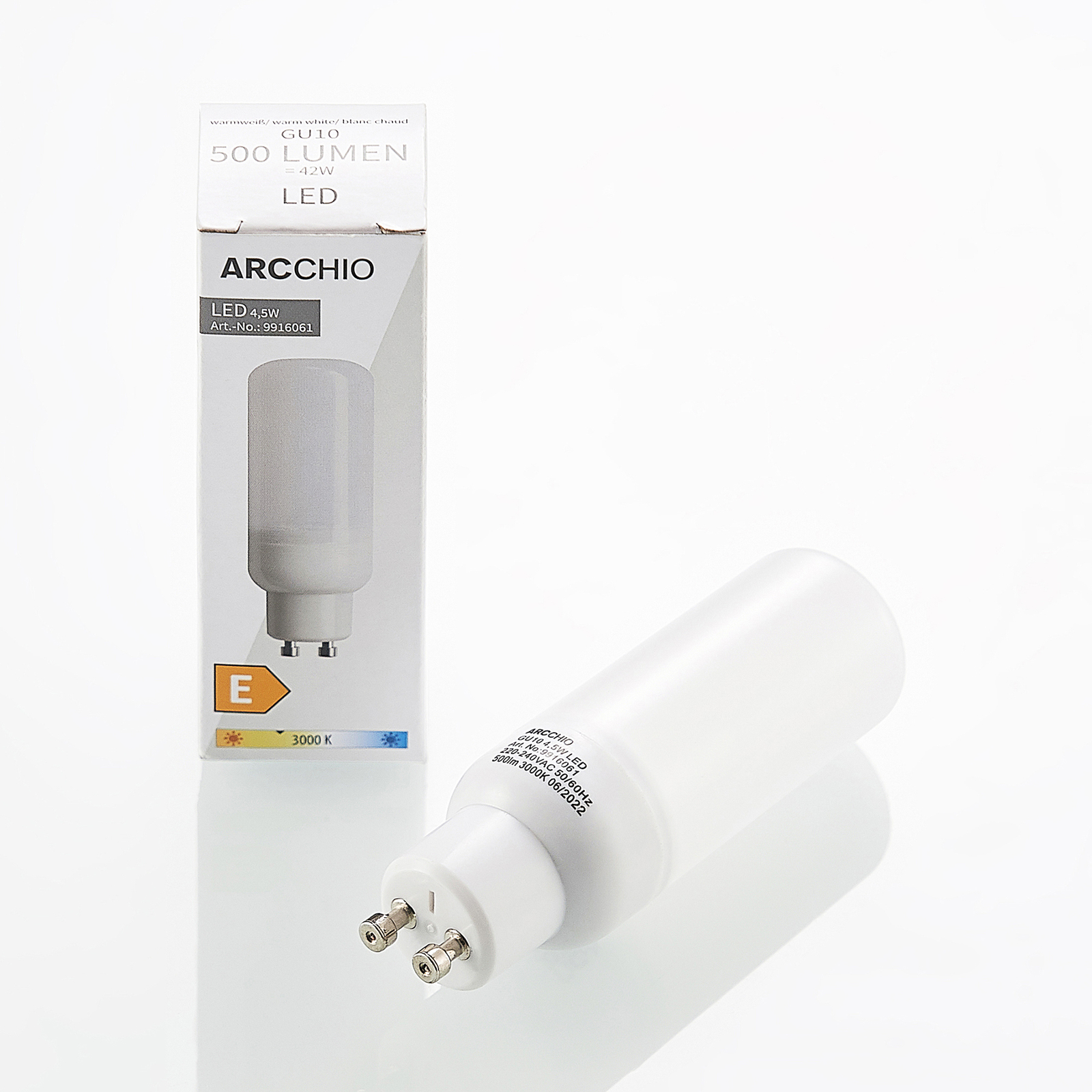 Arcchio LED-Röhrenlampe GU10 4,5W 3.000K 2er-Set