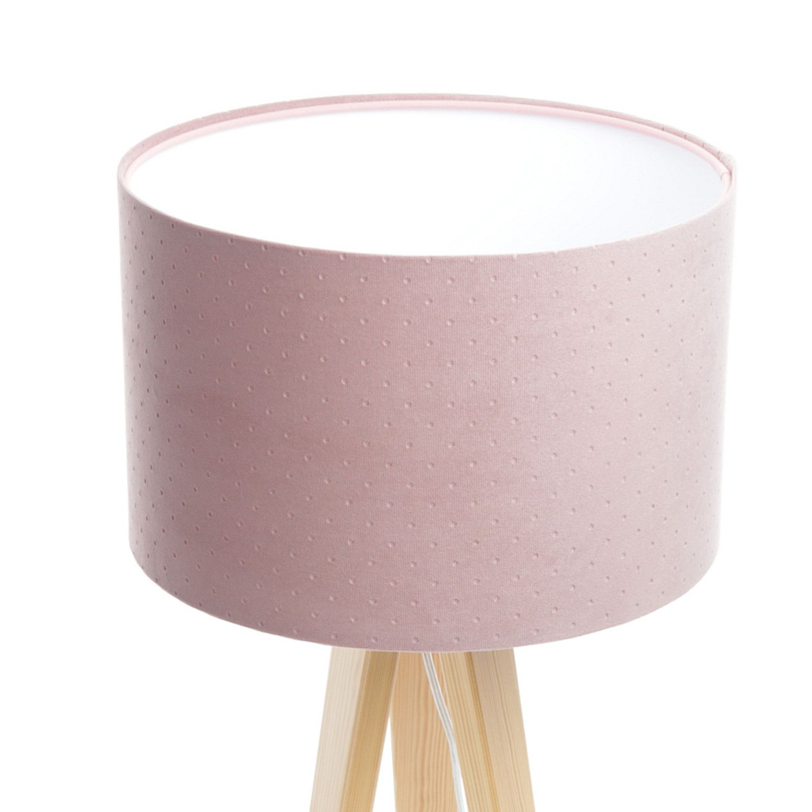Lámpara de mesa trípode Rosabelle, rosa / natural