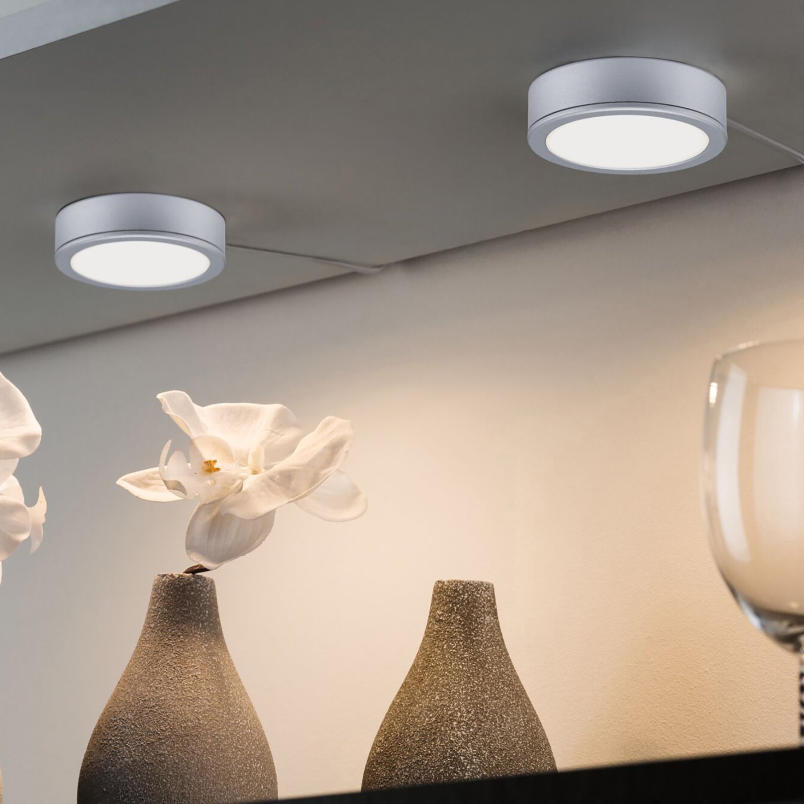 Paulmann Pukk LED under-cabinet lamp 3-set, chrome