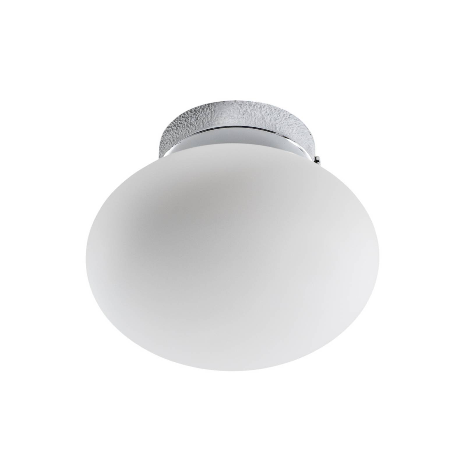 Deckenlampe Ufo, chrom/weiß, Ø 18 cm, Glas, G9 günstig online kaufen