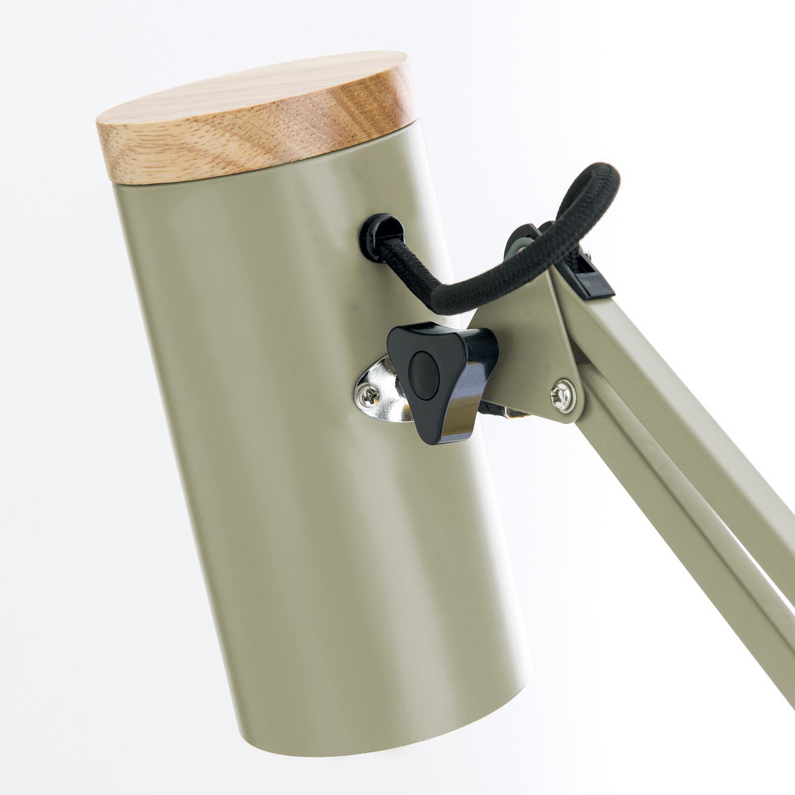 Bordlampe Gili, lysegrønn, klemme, stål, høyde 75 cm, E27