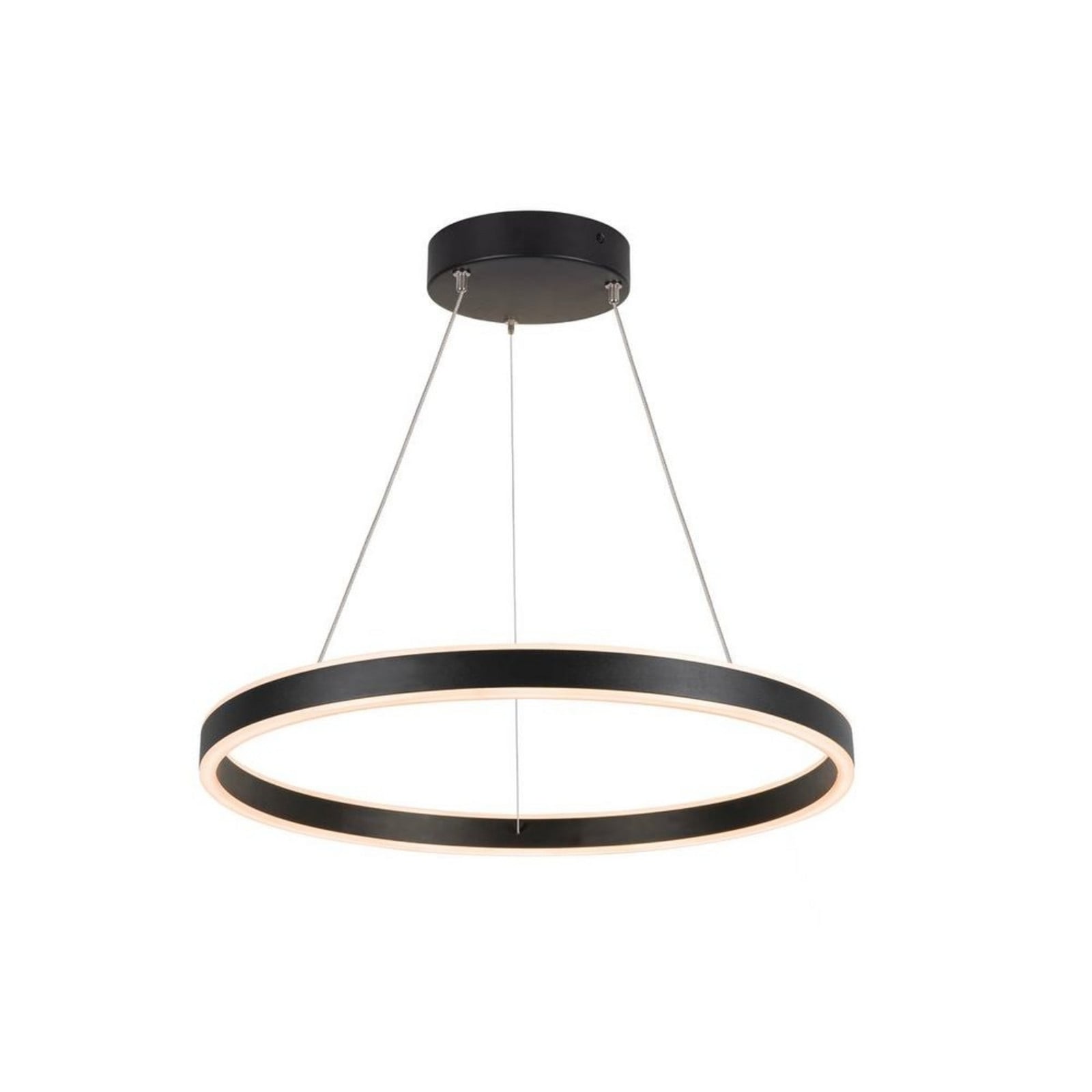 One 60 LED-pendellampe, sort, Ø60 cm, op/ned, CCT – SLV - Stue - Aluminium - Ring billede