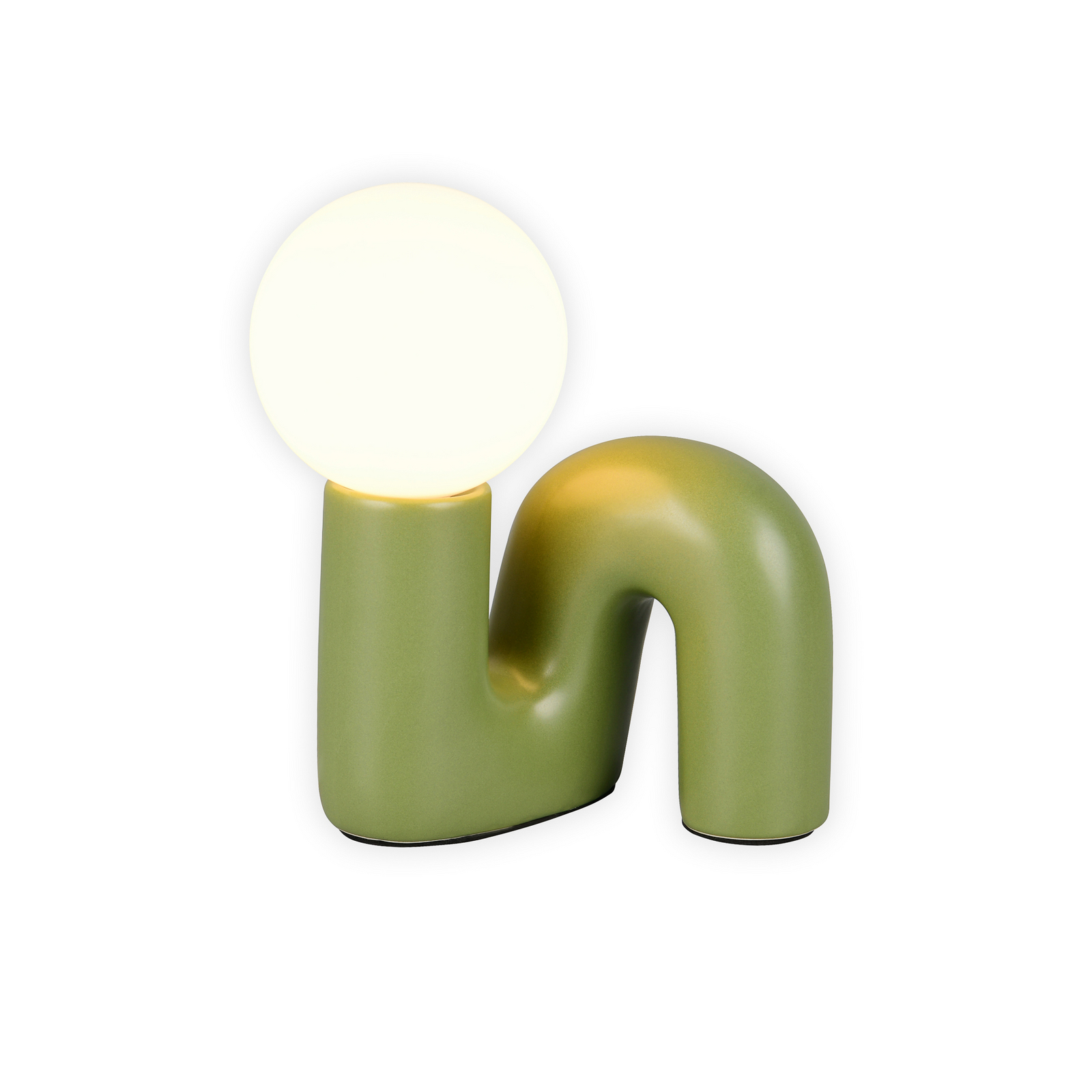 Lampa de masă Quinn, verde, înălțime 22 cm, ceramică/sticlă, G9