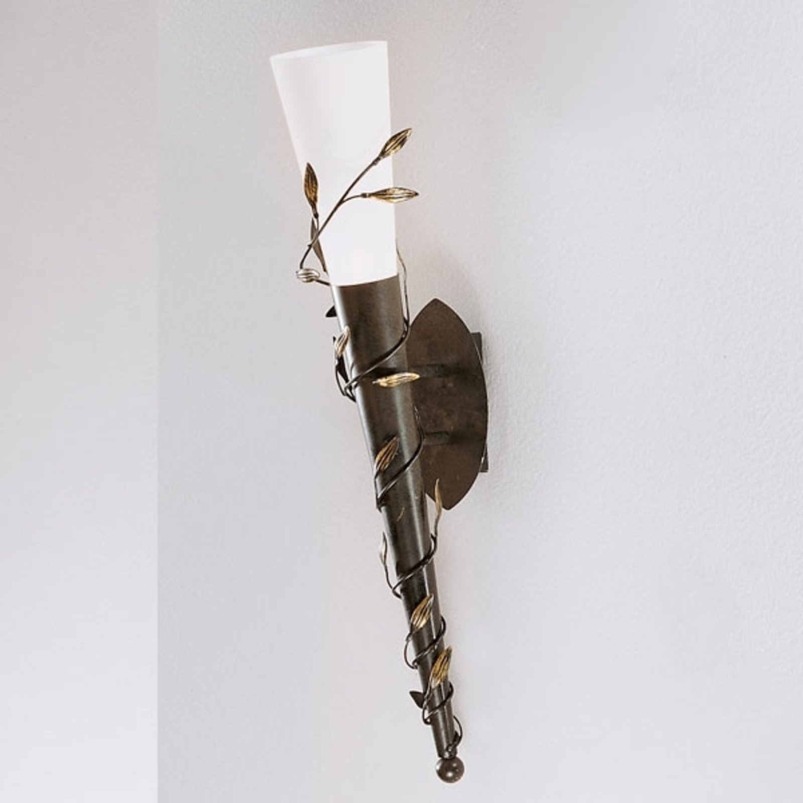 Kögl Wall torch Rose with a glass lampshade, for Living / Dining Room, metal, glass, G9, 60 W, energy efficiency: A++, W: 14 cm, H: 65 cm