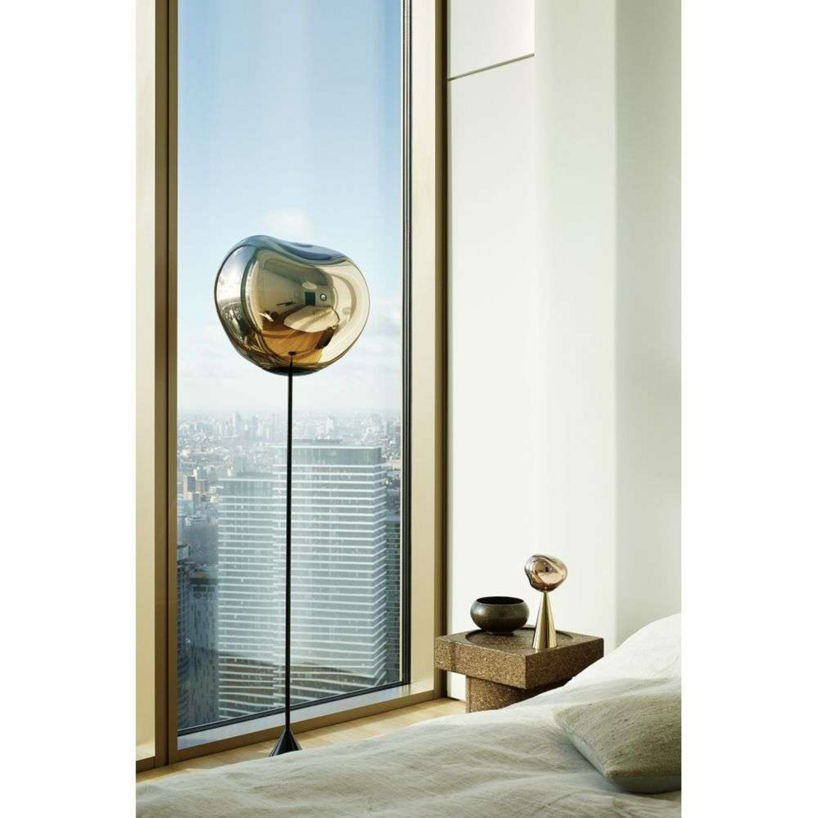 Melt Cone Slim Floor Lamp Gold - Tom Dixon