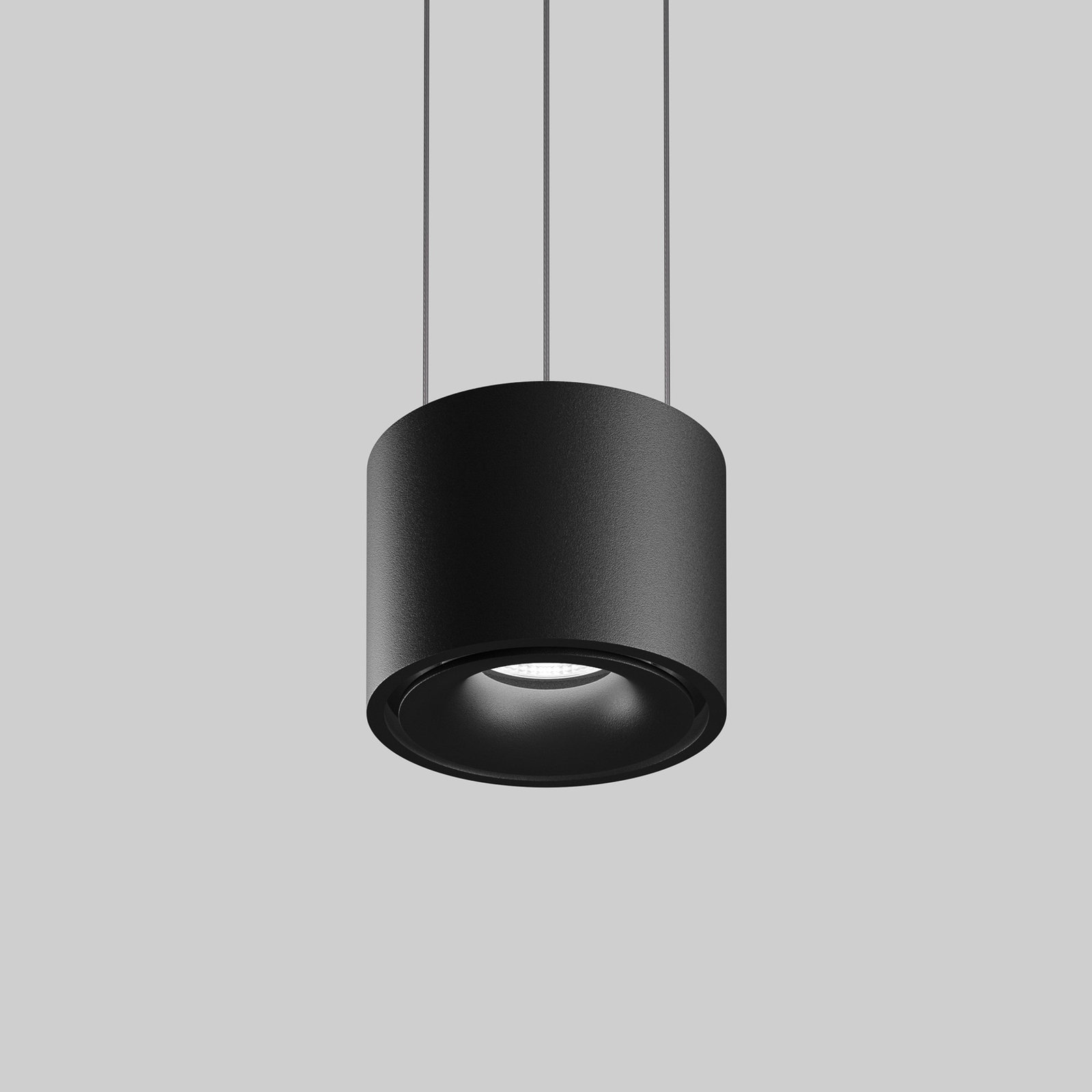 Candeeiro suspenso Egger LED Clippo preto/preto Ø 10 cm DALI DTW