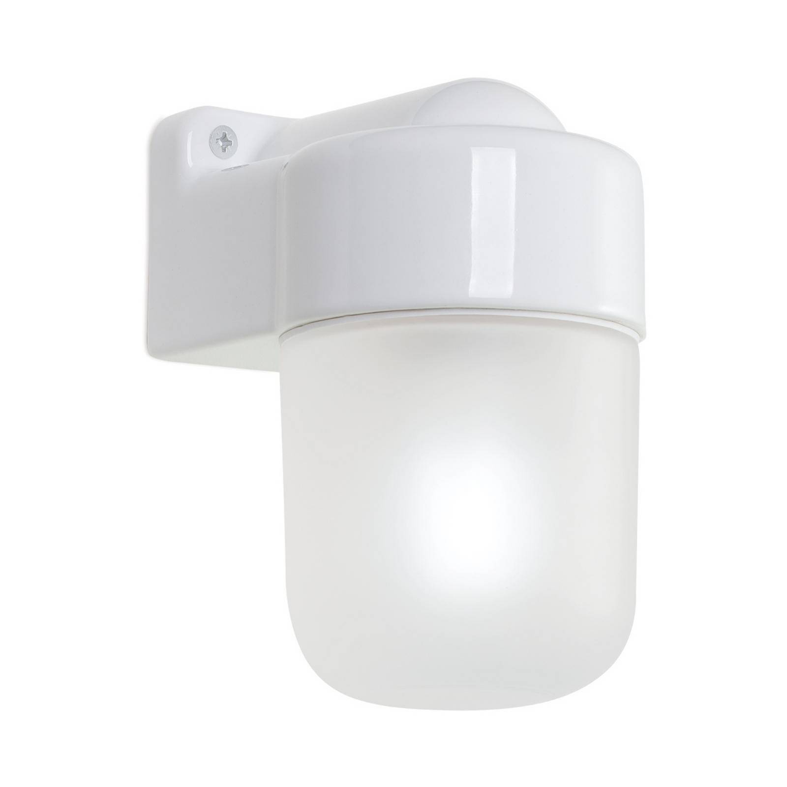 Wandleuchte Ostia, weiß, Keramik, Glas satiniert, E27