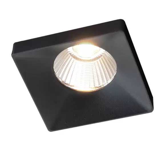 Lampenwelt GF design Squary Einbaulampe IP54 schwarz 3.000 K