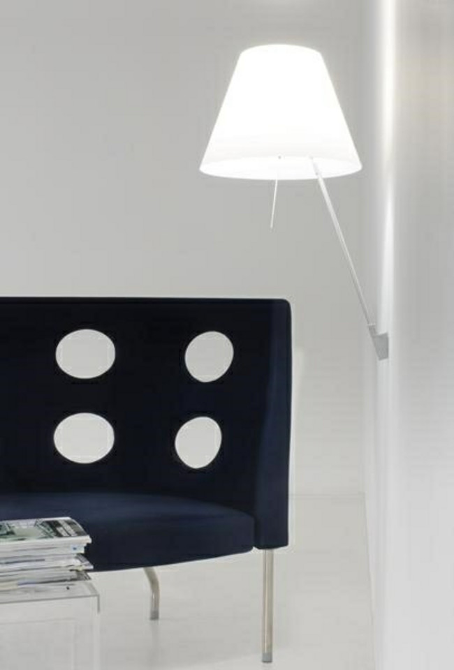 Luceplan Costanza Vägglampa m/Dimmer Alu/ Primary, röd från Luceplan