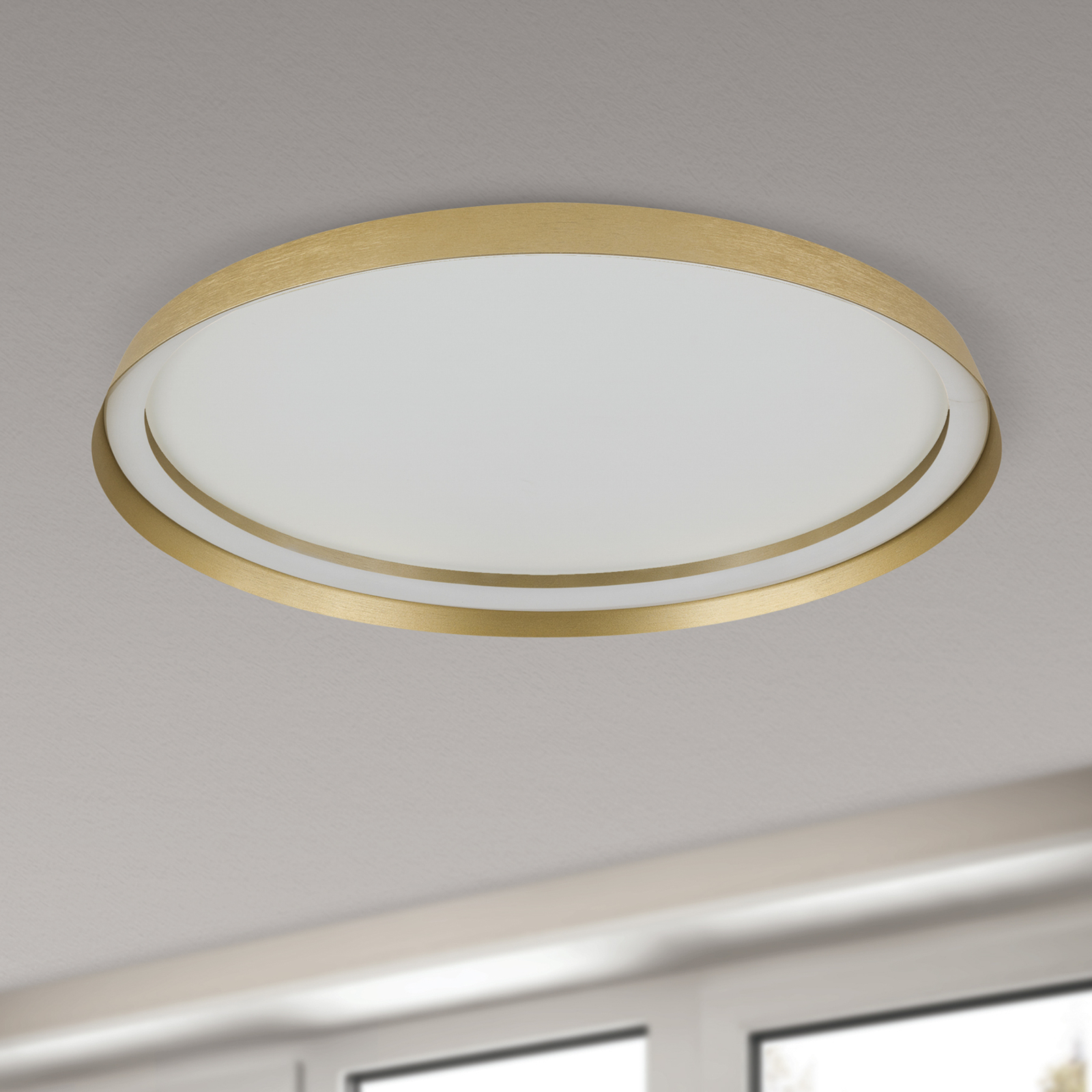 LED-Deckenlampe Manta, Ø 60 cm, goldfarben, Alu, up/down