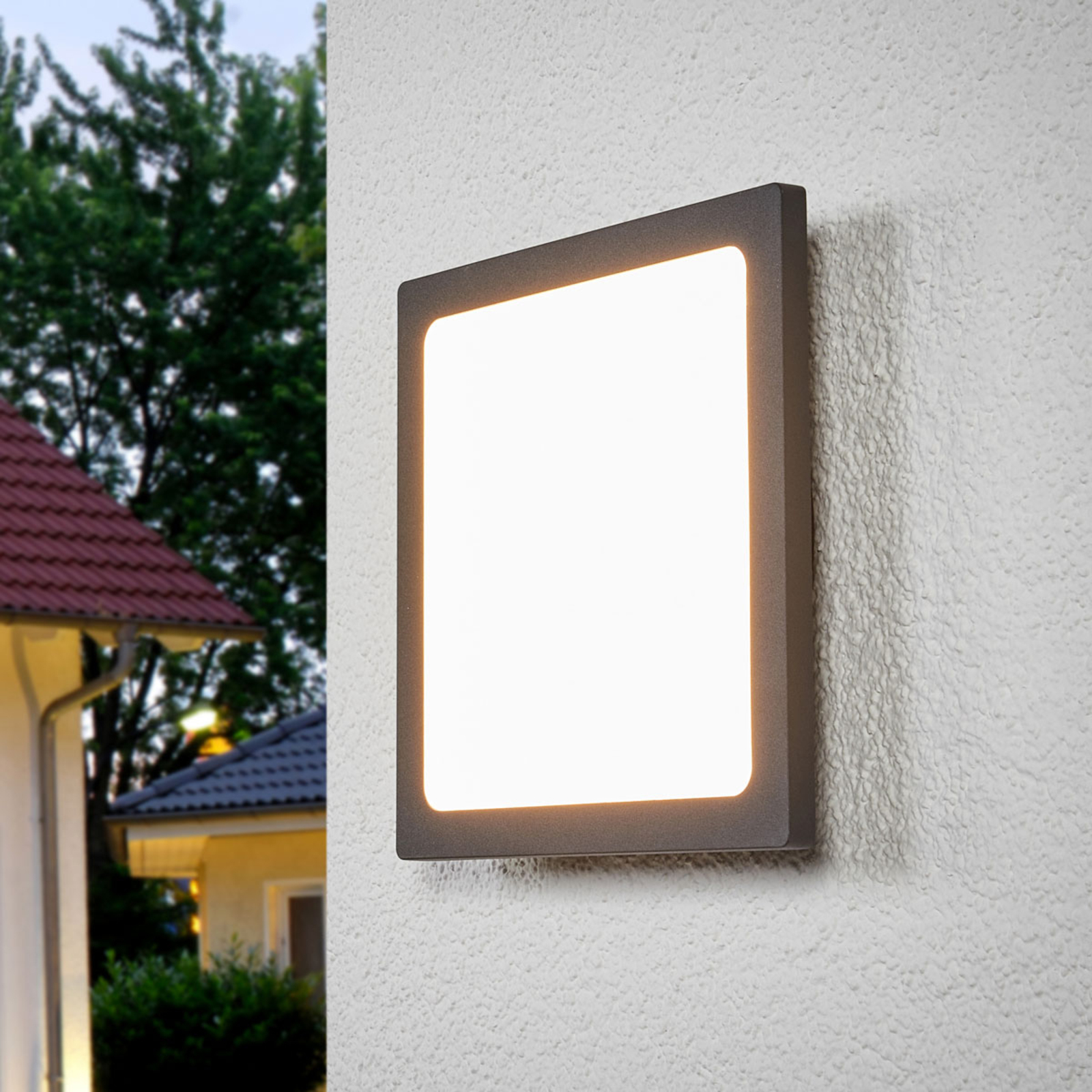 Mabella Outdoor Ceiling Lamp w/Sensor Dark Grey/White - Lucande