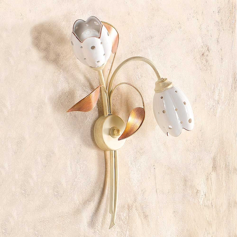 Applique florale TULIPANO à 2 lampes