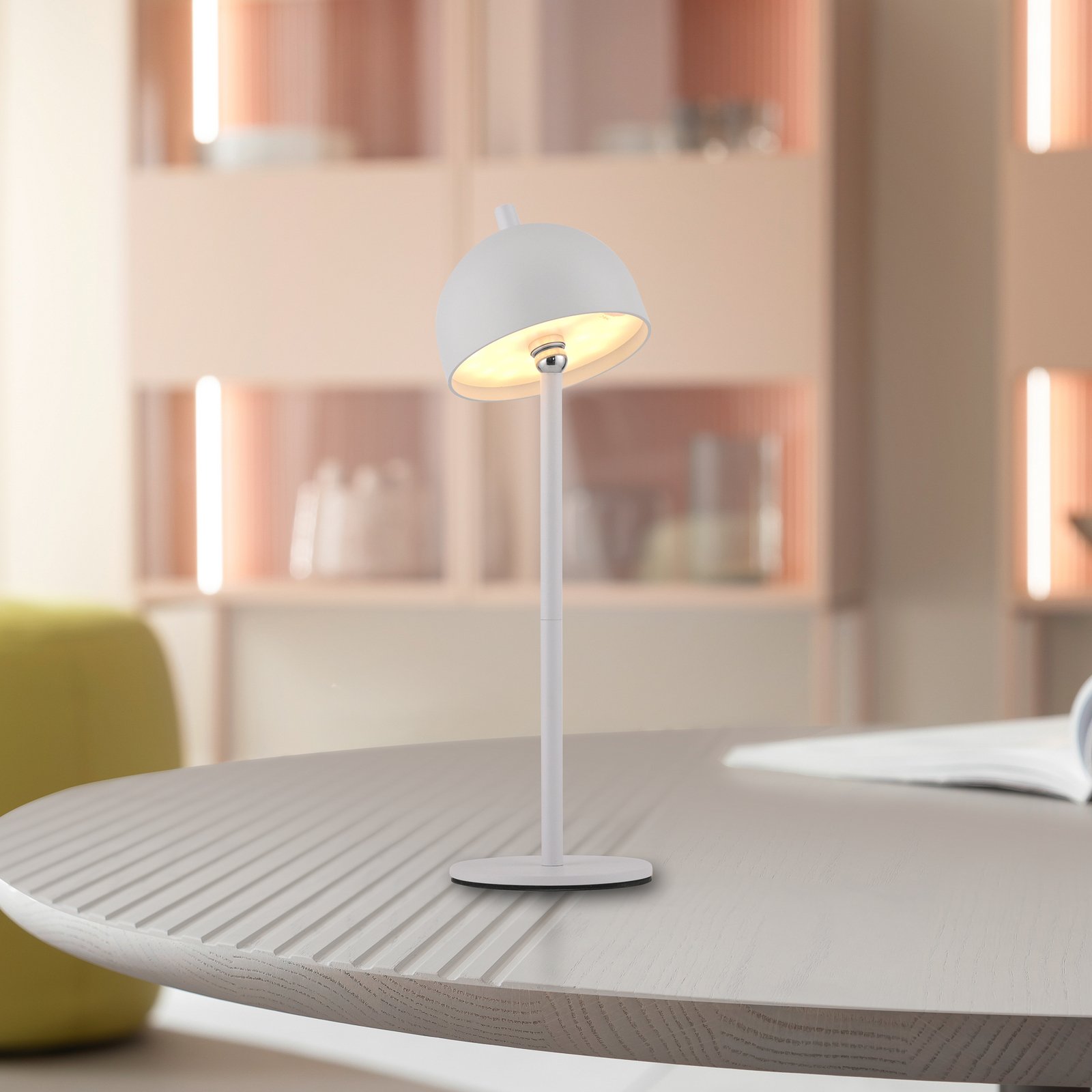 SCHÖNER WOHNEN LED-Akku-Tischlampe Bellies, weiß, IP54 SCHÖNER WOHNEN LED-Akku-Tischlampe Bellies, weiß, IP54