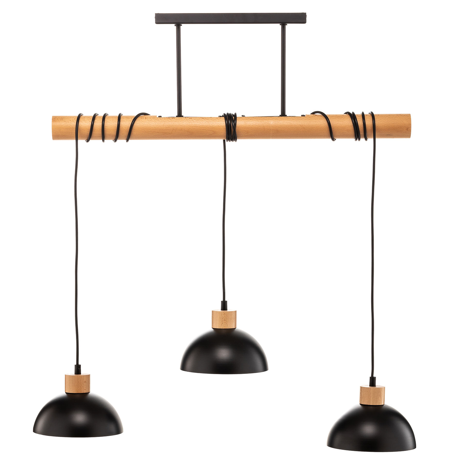 Lámpara colgante Arik negro 3 luces