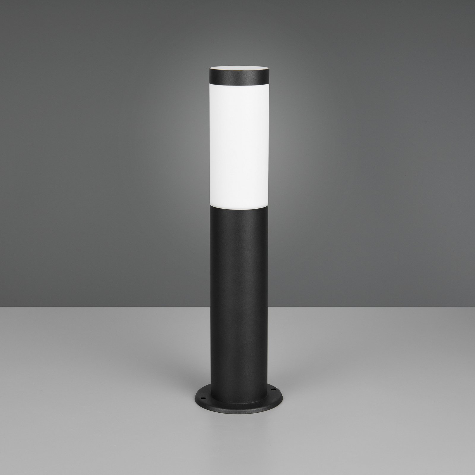 Sokkellampe Trioto, sort mat, højde 45 cm, stål
