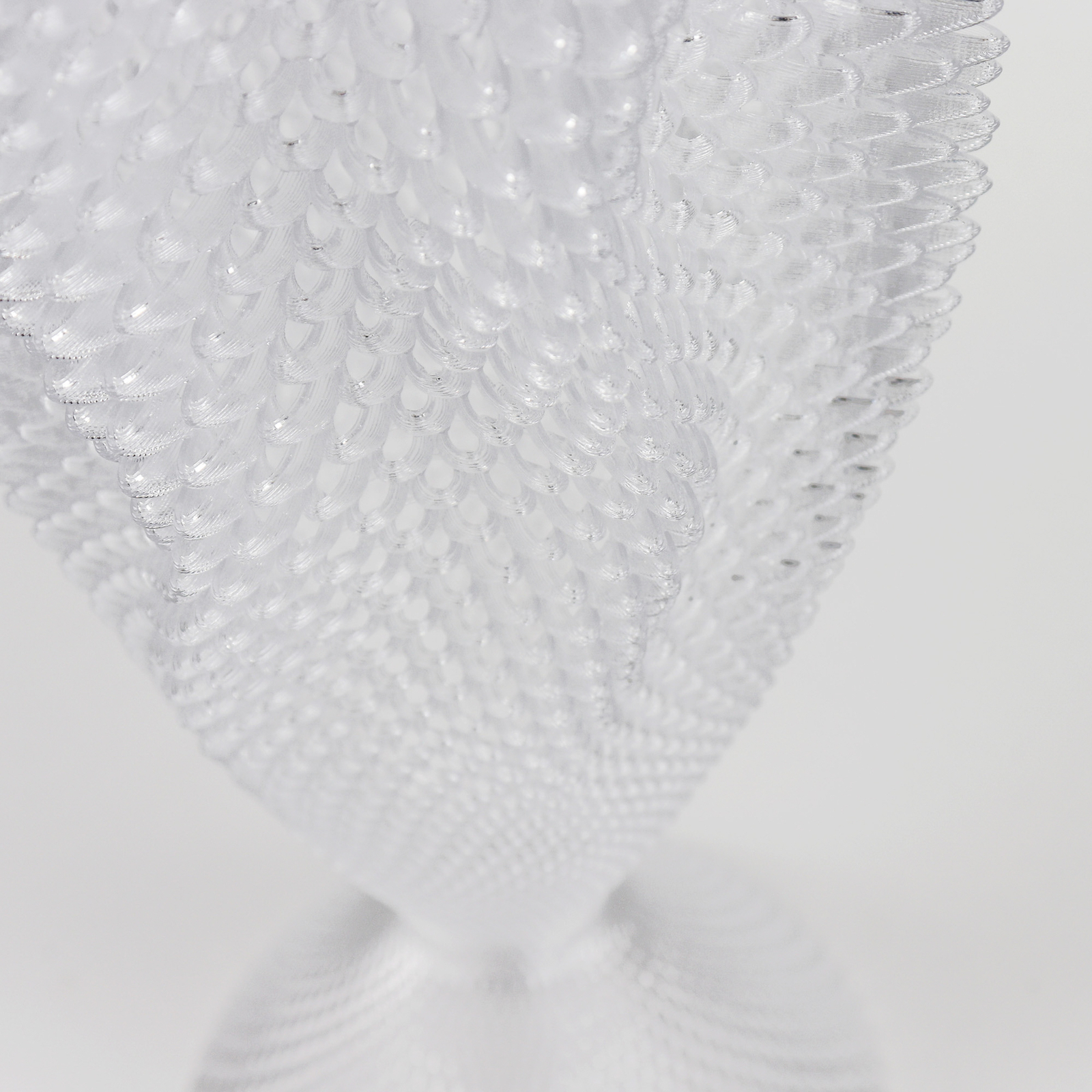 Koral asztali lámpa bio anyagból, kristálytiszta 65 cm