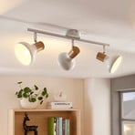 Lindby spot pour plafond Fridolin, 50cm, 3 lampes, blanc, métal