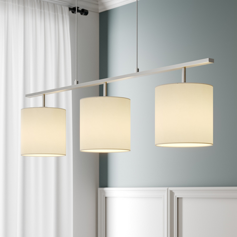 Lindby Zalia, lámpara colgante textil, 3 luces