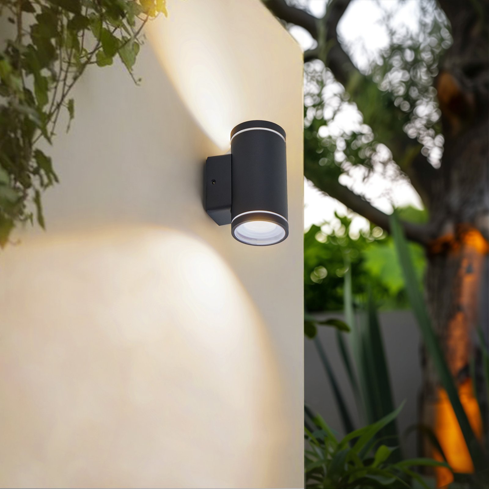 Valtin Smart LED Applique Murale d'Extérieur Noir - Lindby