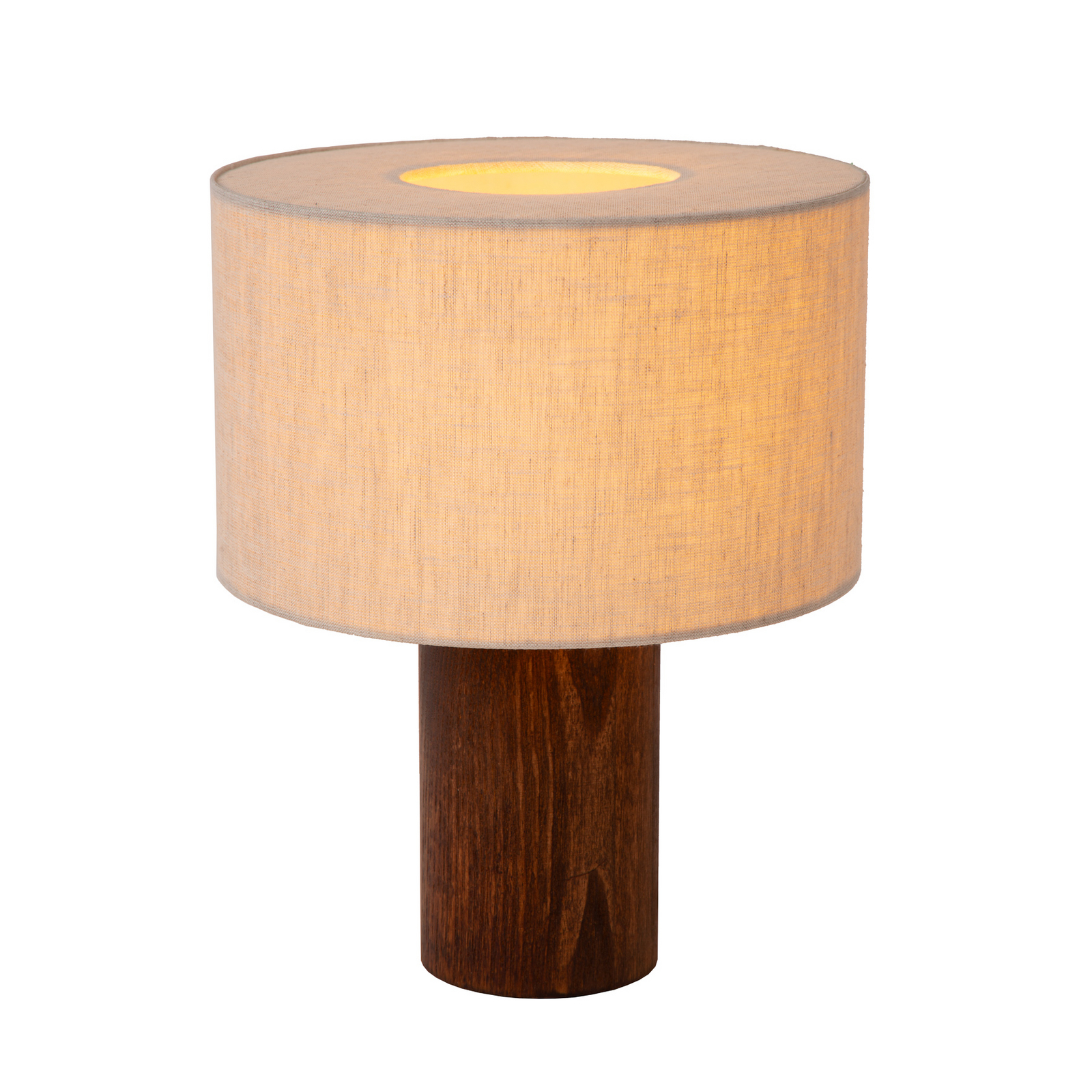 tafellamp Tachina, hoogte 31 cm, bruin/naturel, hout/stof