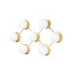 Liila 7 Wandlampe, 7-flammig, warmweiß, gold/opal - Nuura