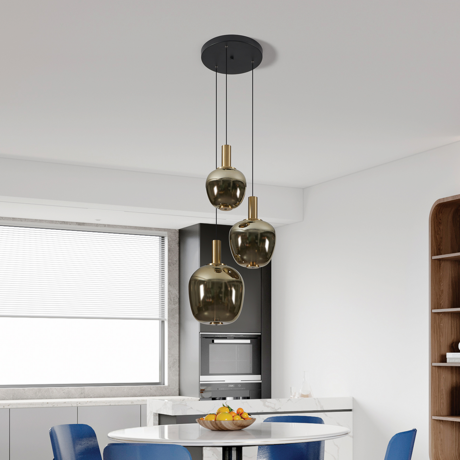 Suspension Fruitera dorée Ø 45 cm, à 3 lampes, CCT - Stars of Light