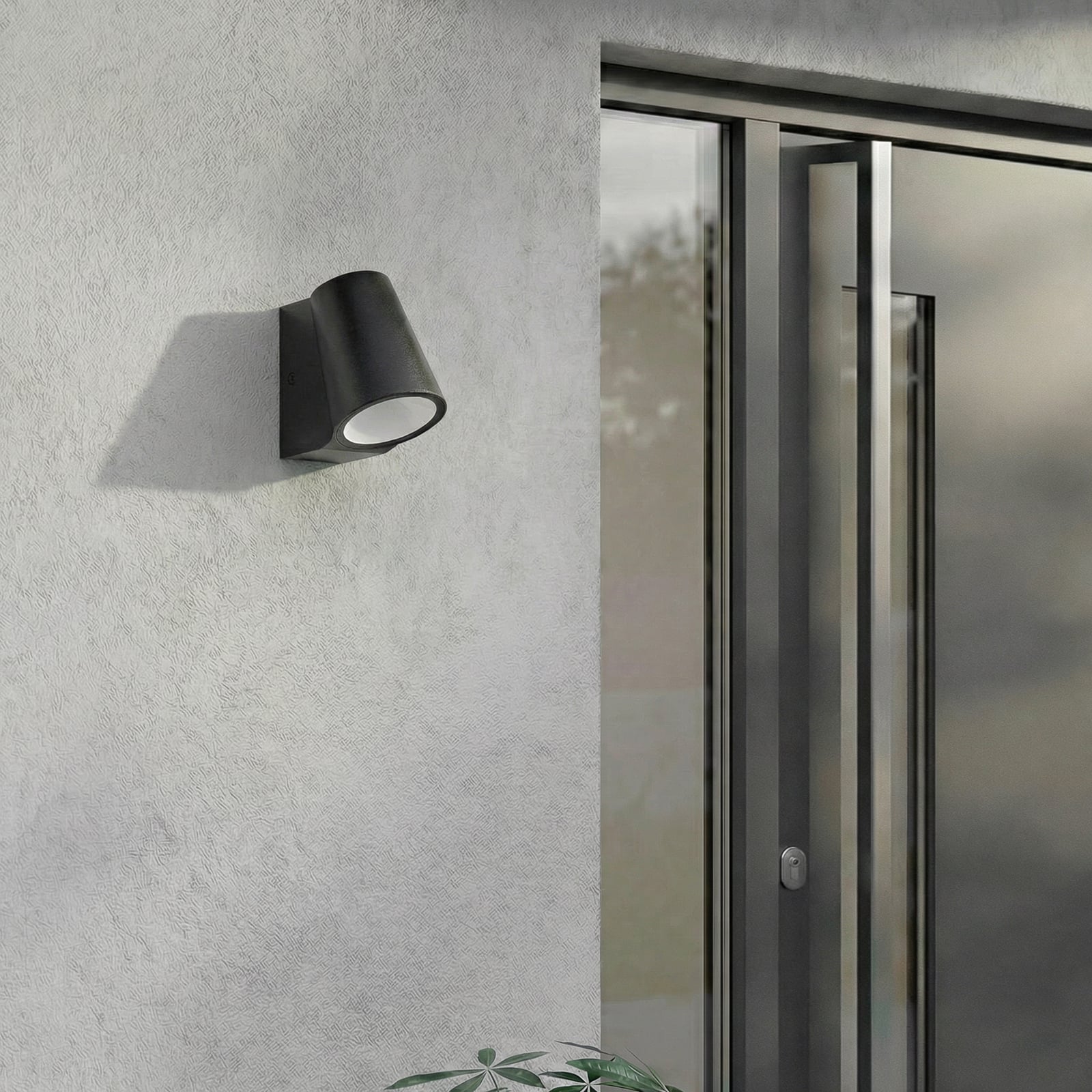 Illuvia LED-ulkoseinävalaisin, IP54, mattamusta, metalli - Lindby