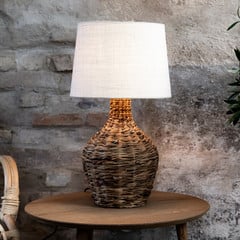 Paglia laualamp, naturaalne/valge, rotang/juut, kõrgus 58 cm