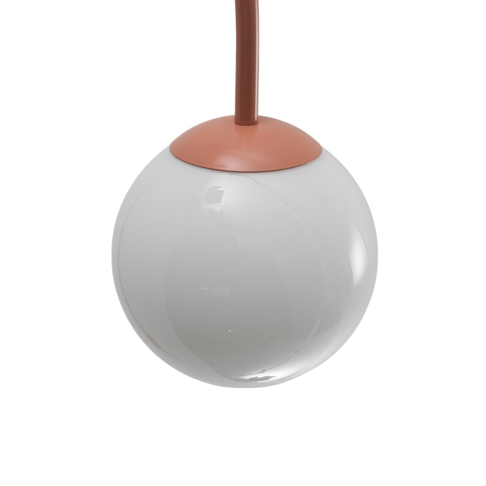 Una wall light, metal, glass, coral red Una wall light, metal, glass, coral red