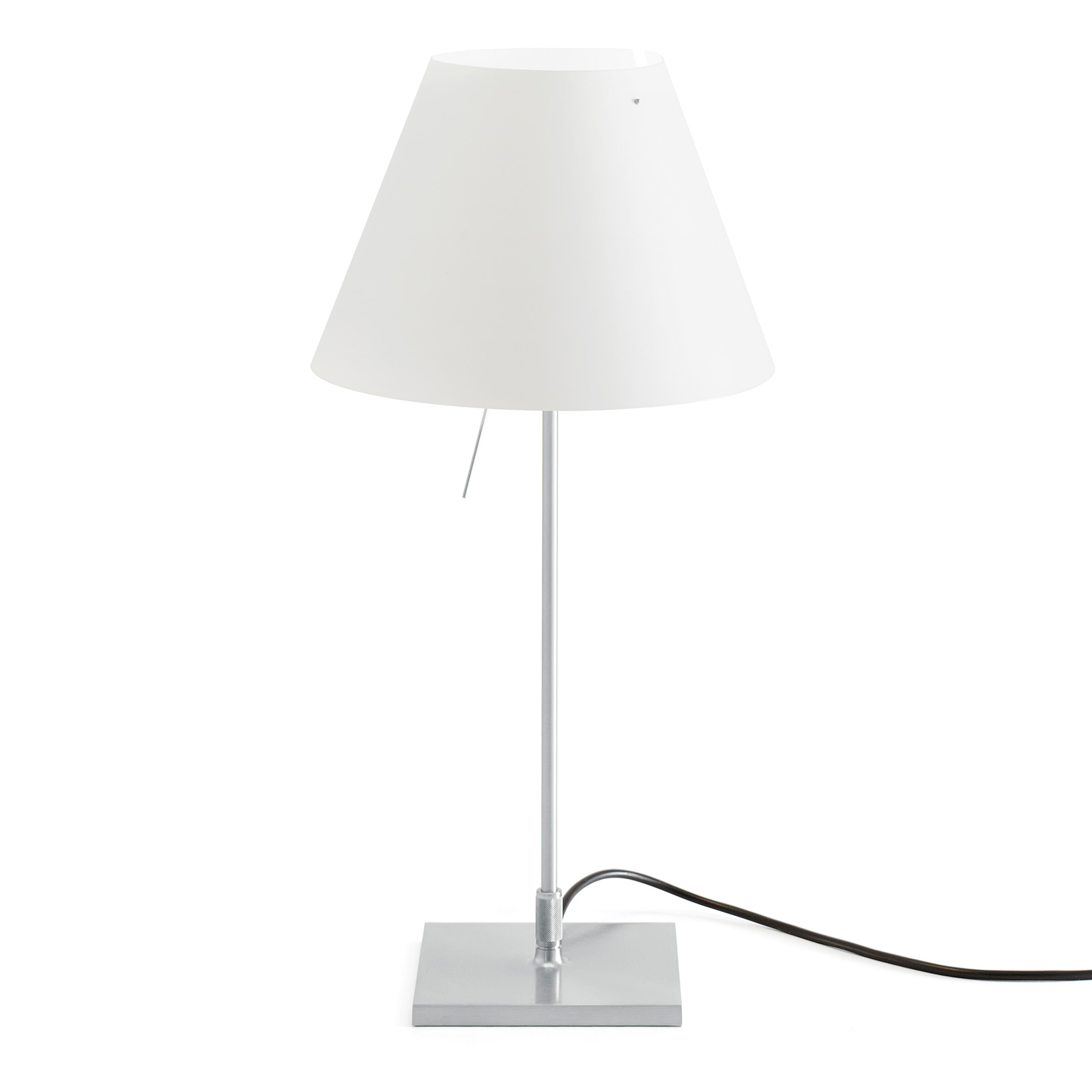 Luceplan Costanzina LED table lamp aluminium white, for Living / Dining Room, aluminium, polycarbonate, E14, 6 W, energy efficiency: A, H: 51 cm