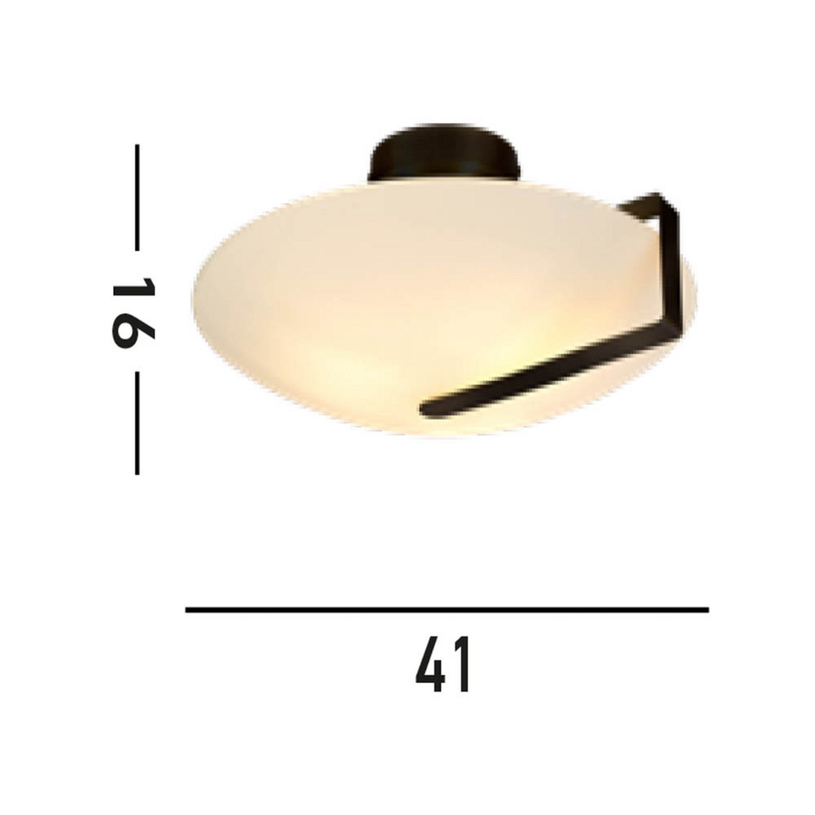 Searchlight Plafonieră Sundial negru/alb opal oțel sticlă E27 - Camera de zi / sufragerie - alb negru