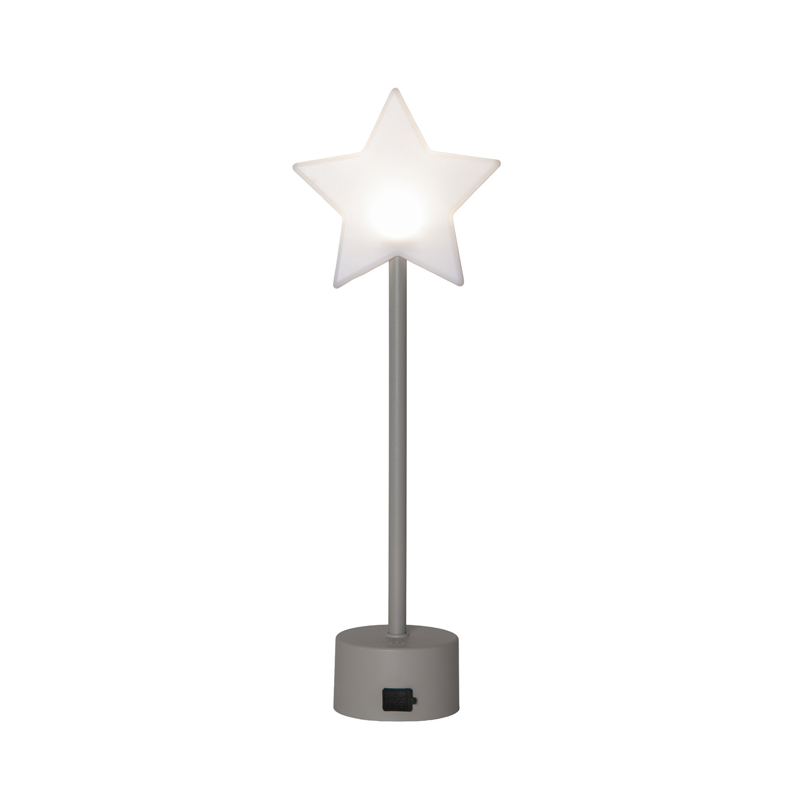 LED tafellamp op accu Blizz, grijs, 40 cm, stervormig, dimbaar LED tafellamp op accu Blizz, grijs, 40 cm, stervormig, dimbaar